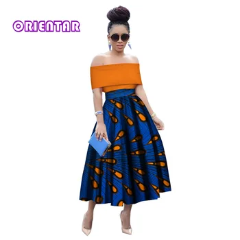 Vara africane fuste pentru femei Africane Dashiki pentru Femei Bazin Riche Robe longue femme Plus Dimensiune Bluza Top si Fusta WY2848