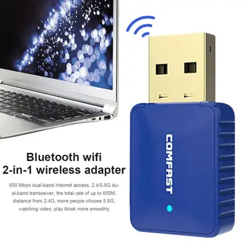 WiFi Adaptor Bluetooth 4.2 USB Wifi Comfast Bluetooth, Wi-Fi Adaptor de Rețea fără Fir Receptor Pentru PC si Laptop