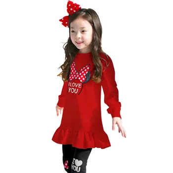 2020 Fete Seturi de Haine de Primavara toamna Costum de Haine copii costum Doua piese Minnie cu Maneca Lunga dress toddler imbracaminte Copii