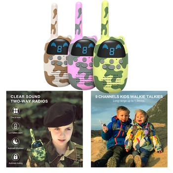 3 Pachete de Walkie Talkie Jucării pentru Băieți și Fete 9 Canal de 1-3 KM Rază Lungă de 2 Radio Cadou Aventura Echipament de Camping, pentru Drumeții