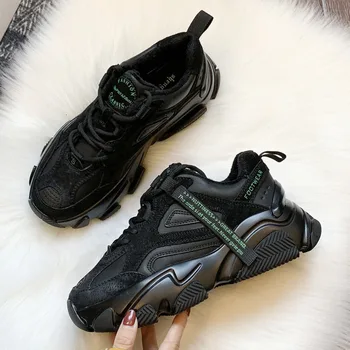2020 Femei Indesata Adidași de Moda Platforma Plasă de Femei Brand Casual, Pantofi de Tenis Feminin Relax Negru Femeie Vulcanizat Pantofi