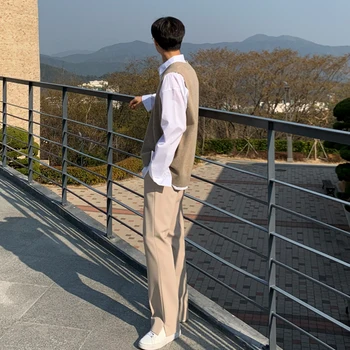 Talie mare, Solid Pantaloni Costum Bărbați coreean Liber Drept Costum Pantaloni Barbati Simplitate Slim Boy Pantaloni Costum 2020