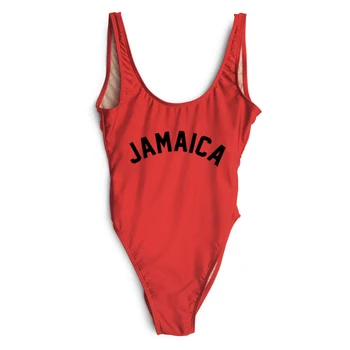 JAMAICA Scrisoare de Imprimare O singură Bucată Costume de baie 2020 Mare Tăiat de costume de Baie Femei Costum de Baie Monokini Bodysuit Beachwear maillot de bain