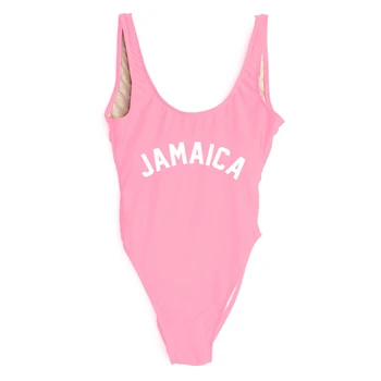 JAMAICA Scrisoare de Imprimare O singură Bucată Costume de baie 2020 Mare Tăiat de costume de Baie Femei Costum de Baie Monokini Bodysuit Beachwear maillot de bain