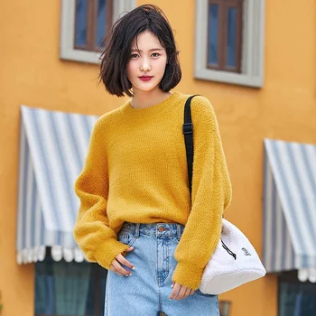 SEMIR Pulover Femei Vrac Uza coreean Trend Primavara Toamna anului 2021 Nou Stil Leneș pulover Pulover Doamnelor Topuri