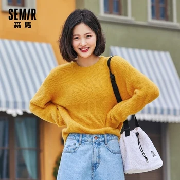 SEMIR Pulover Femei Vrac Uza coreean Trend Primavara Toamna anului 2021 Nou Stil Leneș pulover Pulover Doamnelor Topuri