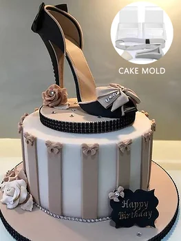 3D Fondant Tort Mucegai cu Toc Stiletto Lady Pantofi Mucegai Silicon Pentru Ziua de naștere Tort de Nunta de Decorare Pentru DIY Bakeware Instrumente