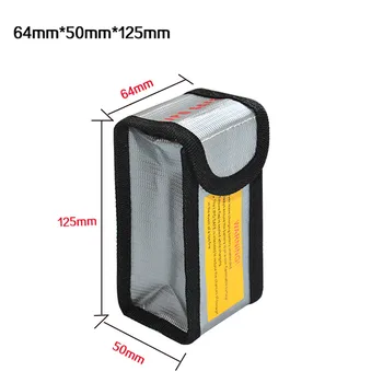 64*50*125MM Ignifug RC LiPo Baterie Portabil Explozie-Dovada Sac de Siguranță în condiții de Siguranță de Paza Taxa Sac Cu Mâner LiPo, Li-Po