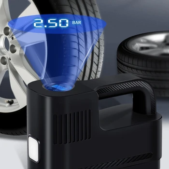 Compresor de Aer Auto portabil Motociclete Auto DC 12V LED Digital Cauciuc Pneumatic Pompa de Aer