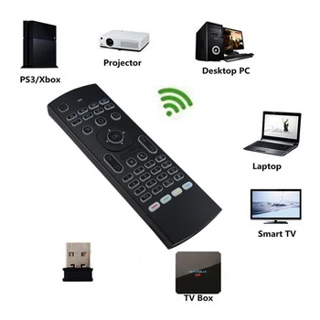 MX3 voce Backlit Air Mouse T3 Google Inteligent de Control de la Distanță IR 2.4 G RF Wireless Keyboard Pentru X96 mini H96 MAX X2 PRO TV Android