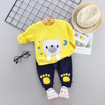 Nouă Primăvară de Toamnă de Moda pentru Copii Haine Copilul Fete Baieti T Shirt Pantaloni 2 buc/seturi de Copii de Îmbrăcăminte pentru Sugari Copil din Bumbac Sport