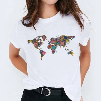 T-shirt-uri de Top pentru Femei de Imprimare de Epocă Busola Drăguț Tendință de Îmbrăcăminte de Imprimare Lady Femei Graphic T Shirt Doamnelor sex Feminin Tee T-Shirt