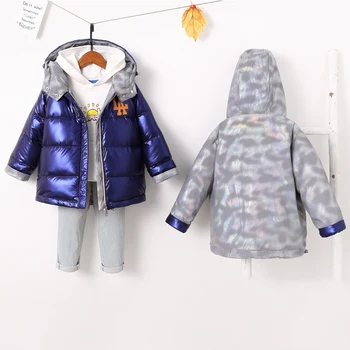 Copii jacheta cu gluga de iarna de cald îngroșa purta pe ambele părți salopete pentru copii pentru copii jachete pentru fete toddler boys haina