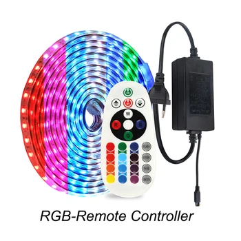 RGB benzi cu led-uri 5050 IP67 rezistent la apa AC220V rgb lumini 60leds/m SMD 5050 Cu Wireless Bluetooth App Controller plug de iluminat cu led