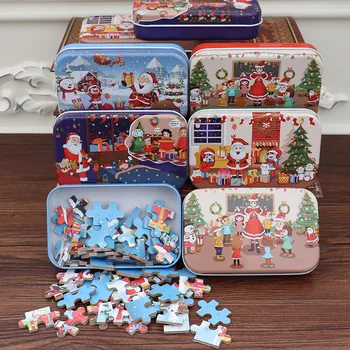 Crăciun fericit Jucării 60 Pcs Puzzle de Anul Nou Decor 2021 Copii Cadouri de Craciun Decoratiuni pentru Casa Xmas Navidad Decor Acasă Kerst