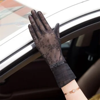 Moda sexy dantela touch ecran mănuși de vară de protecție solară UV doamnelor subțire modele de conducere non-alunecare parasolar mănuși de fitness D97