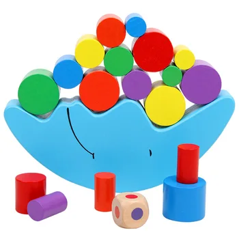 Din Lemn Jucărie De Lux Luna Echilibru Blocuri De Jucărie Pentru Copii Părinte-Copil De Educație Timpurie De Echilibru Jenga Joc De Formare