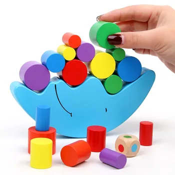 Din Lemn Jucărie De Lux Luna Echilibru Blocuri De Jucărie Pentru Copii Părinte-Copil De Educație Timpurie De Echilibru Jenga Joc De Formare