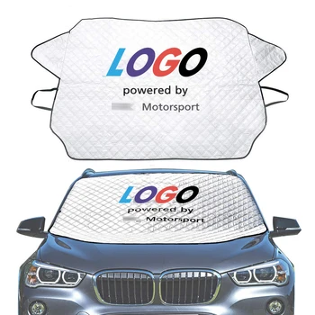 Logo-ul auto de Parbriz Zăpadă Gheață Acoperă Umbra Blocat pentru BMW ///M Power Auto Emblema Fereastra Fulg de nea Protector Exterior Reflectorizant
