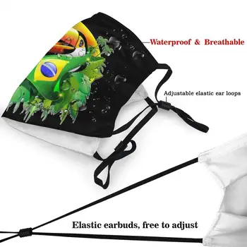 Toco Toucan Cu Brazilia Steagul Brazilian Pe Verde Brtight Jungla Tropicala rimel protectora faciale lavable Drăguț masca de fata de moda