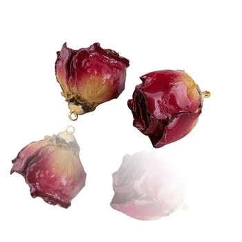 10buc/lot Handmade Flori Reale Floare Trandafir Zile Mov Epoxidice Flori Uscate Farmece Pandantive Pentru DIY Moda Cercei Accesorii