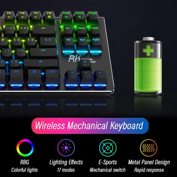 Wireless Bluetooth Tastatură Mecanică Aspect Engleză 87-Taste Cu Iluminare Din Spate Anti-Ghosting Gaming Keyboard Albastru/Negru/Negru/Roșu Comutator