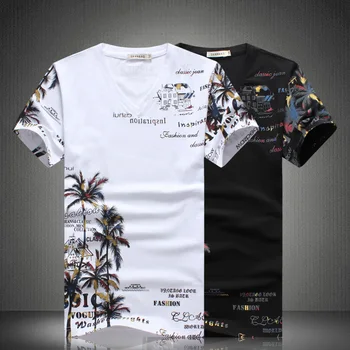 2020 Noua Moda de Vara Seturi Scurte Barbati Casual Coconut Island Imprimare de Costume Pentru Bărbați Stil Chinezesc Costum Seturi Tricou +Pantaloni 5XL