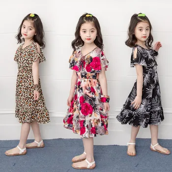 Imbracaminte Copii Rochii De Printesa Pentru Fete Jocuri Pentru Copii Baby Girl Floral Print Leopard Rochie De Plaja Costume Printesa Haine