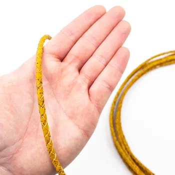 5mm Împletite galben rotund plută cablul de plută portugheză Bijuterii consumabile Constatările cablu vegan Plută Cablu COR-379