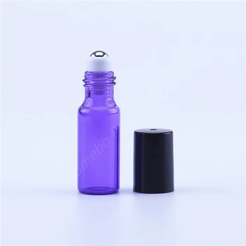 10buc/lot 5 ml Bomboane colorate de Sticlă Sticle de Ulei cu Roller Ball Gol Parfum Ulei Esențial Rola ob Sticla