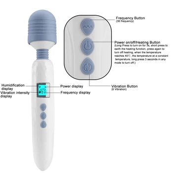 OLO Stimula Clitorisul Femeie Masturbari Masaj 36 Viteza LCD AV Stick Vibrator Încălzit G Spot Vibrator Magic Wand