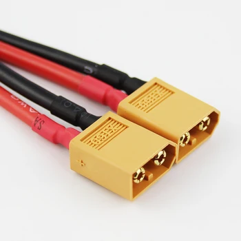 2/5/10buc XT60 2-Mascul-Femelă 1 Paralel Adaptor de Cablu 14awg 3.93 inch pentru RC Acumulator LiPO