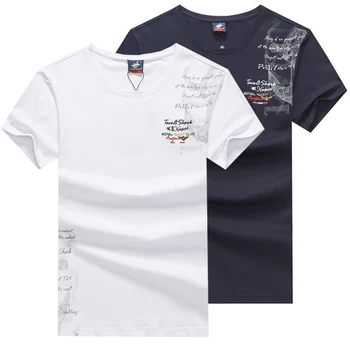 Vara 2019 tricou barbati maneca scurta brand Tace & Shark broderie tricou barbati camiseta tee camasa pentru barbati tricou de bumbac de înaltă calitate