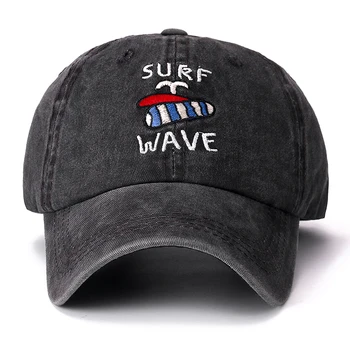 Noi Unisex De Înaltă Calitate Capac Val De Surf Brodate Spălat Bumbac Șapcă De Baseball Bărbați Femei Casual Reglabil Retro Snapback Pălării