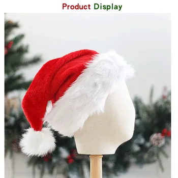 Pălărie de crăciun Pălărie Moș Crăciun pentru Adulți Copii Suplimentare se Ingroase Clasic de Blană pentru Crăciun, Anul Nou, Vacanță Festive Consumabile Partid