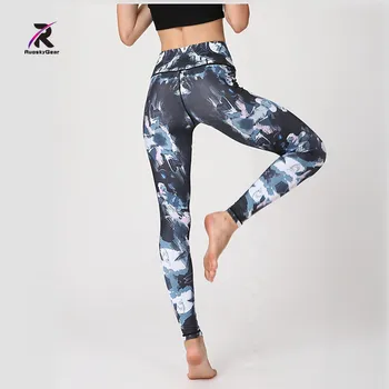 2018 Fitness jambiere Femei Antrenament sală de gimnastică Print Pantaloni de Yoga banda camuflaj sport Yoga Leggings Stretch Pantaloni Pentru Femei