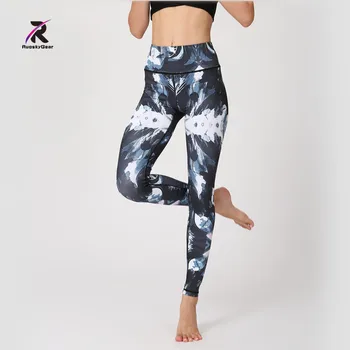 2018 Fitness jambiere Femei Antrenament sală de gimnastică Print Pantaloni de Yoga banda camuflaj sport Yoga Leggings Stretch Pantaloni Pentru Femei