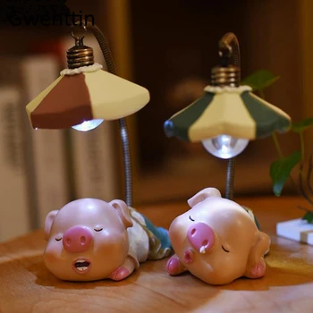 Moderne de Desene animate de Porc de Animale a CONDUS Lumina de Noapte Dormitor, Pepinieră Lampa Decor Acasă de Iluminat Noptiera Birou Lumini pentru copii Copii Copii