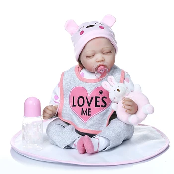 55CM realiste de dormit bebe papusa reborn copil dulce fata realiste silicon moale la atingere adorabil real copil nou-născut dimensiune cuddely