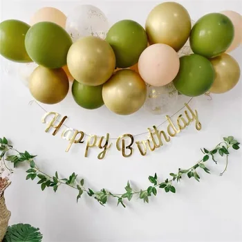 31Pcs Retro Fasole Verde Avocado Baloane Latex Ghirlanda Arc Lanț Kit Ziua de naștere Petrecere de Nunta, Decoratiuni, Globuri Îndrăgostiților 2021