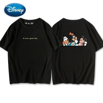 Disney Chic Înapoi Goofy, Mickey Mouse, Donald Duck Desene Animate De Imprimare O-Gât Pulover Cu Maneci Scurte T-Shirt Unisex Femei Tee Topuri 7 Culori