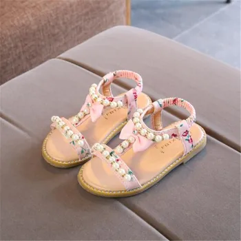 Vară Nouă Copii, Sandale Fete, Deget de la picior Deschis Pearl Princess Balet Non-alunecare Pantofi pentru Copii de Înaltă Calitate
