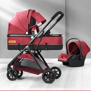 Multifunctional 3 in 1 Baby Stoller Lumină Greutate Cărucior Portabil Copil Cărucior Ușor Transportator Copil pentru Sugari, Carucior scaun auto pentru bebeluși