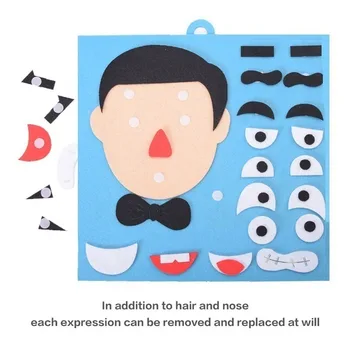 1 BUC Părinți și Copii Emoticon DIY Asamblarea Hangable Puzzle-uri pentru Copii de Recunoaștere Formare Jucarii Educative