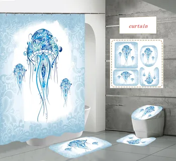Personalizate personalizate de înaltă definiție tipărite marin meduze rezistent la apa de baie perdeaua de la duș