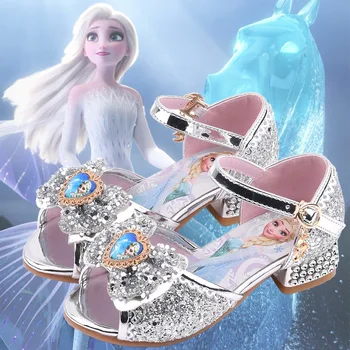 Disney Fete Sandale Congelate 2 Elsa Printesa Pantofi Fetițe De Cristal Pantofi Copii Tocuri Inalte Catwalk Show Pantofi