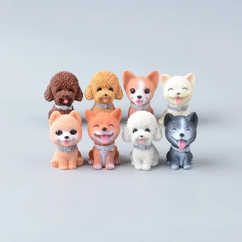 Koteta 4buc/set Mini Animale de Rășină de Acțiune Figura Model de Jucării pentru Copii Teddy Corgi Simulare Câine Colecție de Decorațiuni de Crăciun Doll