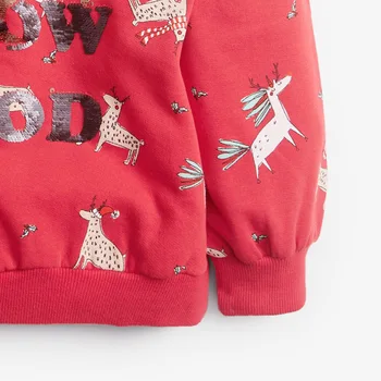 Puțin maven Fete cu Maneca Lunga t-Shirt Red Deer Crăciun Copiilor Fata de Îmbrăcăminte Caldă pentru Copii Fete Topuri Tricouri Jachete