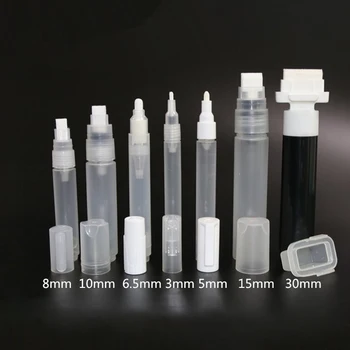 5pcs en-gros 3mm/5mm/6,5 mm/8 mm/10 mm/15 mm/30mm Plat gol lichid chalk Paint marker de barili pen Repetate de Umplere cu cerneală