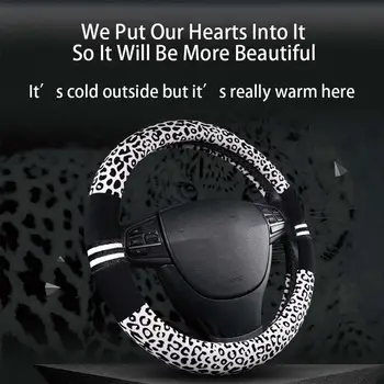 Toamna și Iarna Nou Set de Pluș Capac Volan Leopard Moda Capac Volan Auto accesorii de interior